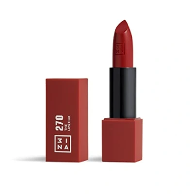 Image of 3INA MAKEUP The Lipstick 270 Dark Red with Vitamin E &amp; Shea Butter Long Lasting Matte Creamy Lip Colour