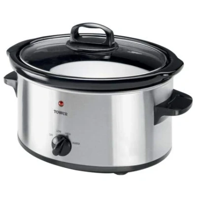 Image of Tower 3.5L Slow Cooker Stainless Steel