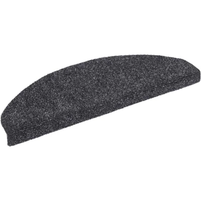 Image of vidaXL Self adhesive Stair Mats 5 pcs Dark Grey 65x21x4 cm Needle Punch