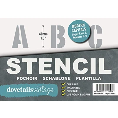 Image of Dovetails Vintage Letter Stencil 40 mm Tall Modern Style Capital Letters and Numbers