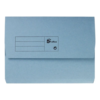 Image of 5 Star Office Document Wallet Half Flap 250gsm Capacity 32mm Foolscap Blue [Pack 50]
