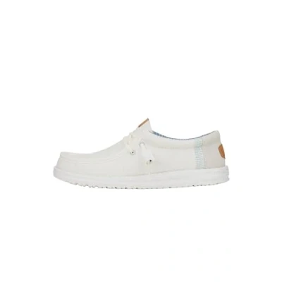 Image of HEYDUDE Men&#039;s Wally Elevated Basics Slip On Shoes, White/White, 7 UK