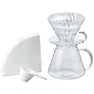 Image of Hario V60 600ml Glass Brewing Set Clear S VGBK 02 T