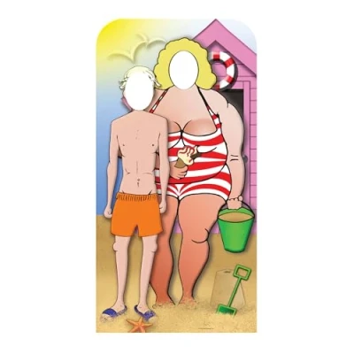 Image of Star Cutouts SC134 Seaside Couple Stand in Cardboard Cut Out