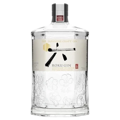 Image of Roku Suntory Japanese Craft Gin Crisp Cherry Blossom, Yuzu and Sansho Pepper Crafted With Six Distinctive Botanicals 43 Percent ABV 70 cl