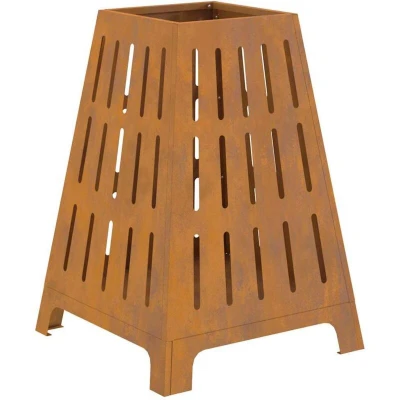 Image of vidaXL Fire Pit Square 50x50x70 cm Weathering Steel
