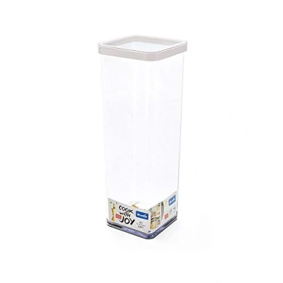 Image of Rotho, Loft, square storage box 2l with lid and seal, Plastic (PP) BPA , transparent/white, (10,0 x 10,0 28,5 cm)