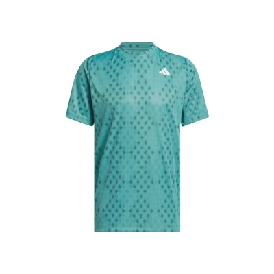 Image of adidas Men&#039;s Club Tennis Climacool Graphic T Shirt, Powder Teal/Preloved Teal, L