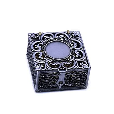 Image of yanwuwa Rosary Beads Box Necklace Metal Christian Catholic Religious Jewelry For Case Storage Organizer Gift Wooden Rosaries With Velvet Bags