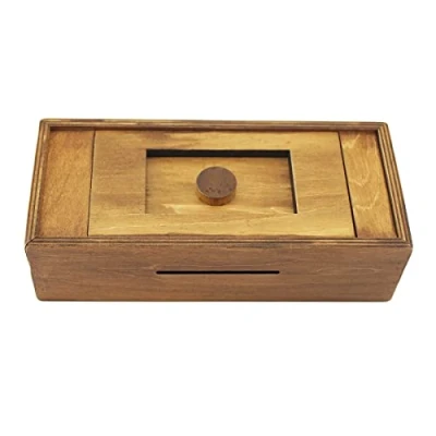 Image of Wooden Puzzle Boxes with Hidden Compartments Intelligent Brain Teasers for Teens Adults Money Cards Holder Difficult Game Medifier Wood Puzzuling Case Secret Surprise Gifts