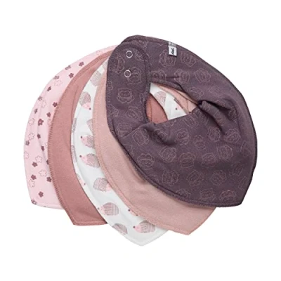 Image of PIPPI Baby Bandana Bib (5 Pack) Triangle, Old Rose, One Size