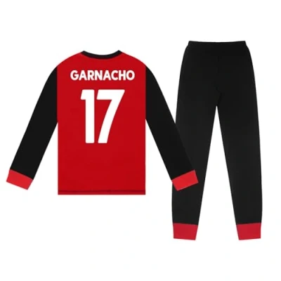 Image of Manchester United FC Boys Garnacho 17 Long Pyjamas Red 9 10 Years