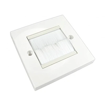 Image of Ex Pro® White Single Gang Brushplate with Brushes/Brush Strip Wallplate/Wall Plate/Faceplate Cable Tidy or Wall Mounted Plasma TV etc [5 Pack]