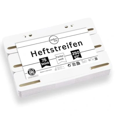 Image of perfect line 75 Stapling Strips Cardboard, Recycled 250 g/m², Made in Germany (White)