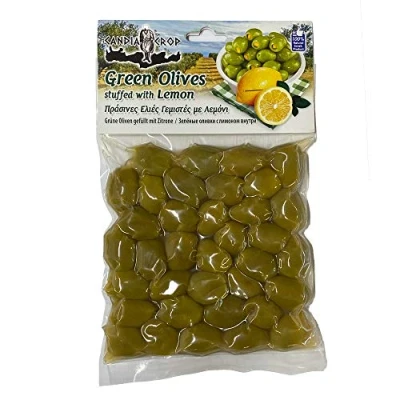 Image of Candia Crop Greek Green Olives Stuffed with Lemon, Pack of 5 x 200g (Total: 1 kg)