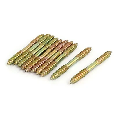 Image of sourcing map A15113000ux1844 M8 x 73mm Double Ended Wood to Furniture Fixing Dowel Screw (Pack of 10)