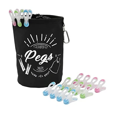 Image of JVL Large Peg Bag with 72 Prism Soft Touch Mini Pegs, Multicolor (08 040 270)