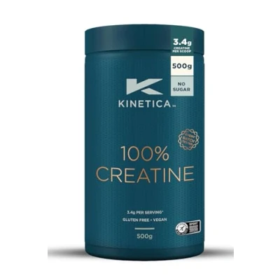 Image of Kinetica Premium Creapure® Creatine Monohydrate Powder 500g 147 Servings Enhances Muscle Strength &amp; Power Unflavoured, Gluten Free, Vegan Friendly