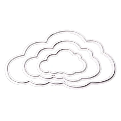 Image of Die Cuts for Card Making,Cloud Metal Cutting Dies DIY Scrapbook Paper Making Decoration Stencil Mold Silver
