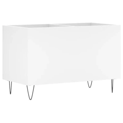 Image of vidaXL Vinyl Record Storage Sideboard White Engineered Wood Player Cabinet with Ample Suitable for Living Room Industrial Modern Design