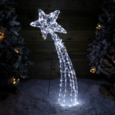 Image of Samuel ALEXANDER 90cm Light up Soft Acrylic 2D Shooting Christmas Star with 160 LEDs in White &amp; Warm