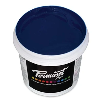 Image of Permaset Aqua 1 Litre Process Cyan Screen Printing Ink for Fabric Ideal Kit Home Office, Starter Kit, Paint, Printer and Other