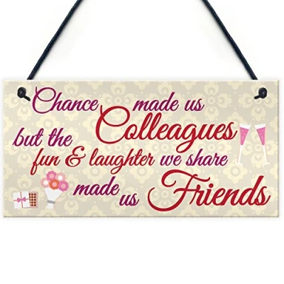 Image of RED OCEAN Chance Made Us Colleagues Friendship Heart Gift Hanging Plaque Best Friend Sign