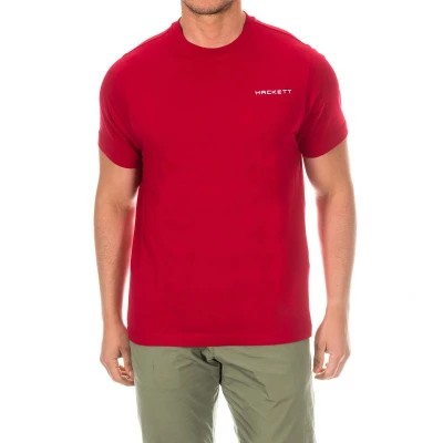 Image of Hackett London HMX2000D Mens short sleeve round neck t shirt Red Cotton Size 2XL