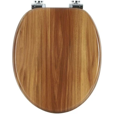 Image of WOLTU Wooden Toilet Seat, Soft Close WC Seat with Strong Hinge Ideal for Standard
