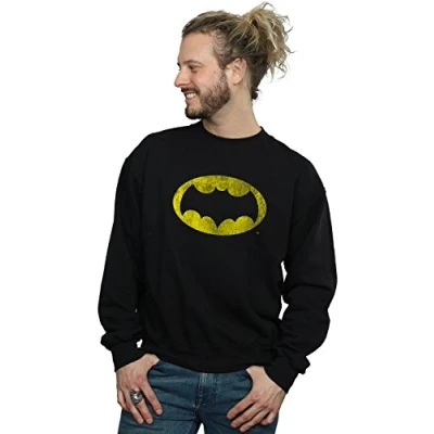 Image of DC Comics Men&#039;s Batman TV Series Distressed Logo Sweatshirt Black Large