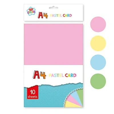 Image of Pastel A4 Cardstock 297mm x 210mm Assorted Colours 10 Sheets/Pack