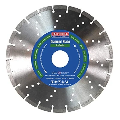 Image of Faithfull FAIDB230PRO Paving Slab, Concrete, Brick, Kerb Stone Professional Diamond Cutting Blades 230 mm (9 Inch), Silver