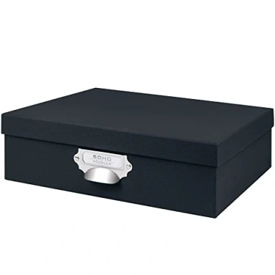 Image of Rossler Soho A4 Paper Box with Index Holder and Handle Black