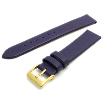 Image of Fine Calf Leather Watch Strap Band 16mm Vibrant Purple with Gilt (Gold Colour) Buckle. Spring Bars (Watch Pins) W114/16