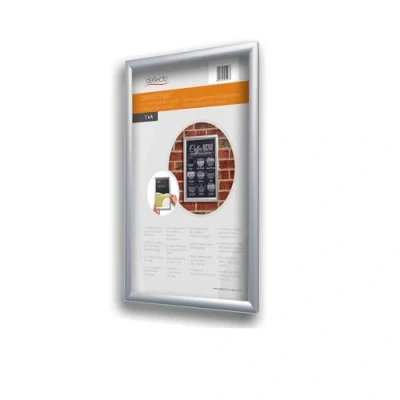 Image of Deflecto A0 Snap Frame Silver Aluminium Clip for Certificate, Wall Display &amp; Photo Hanger Poster Holder with Convenient Front Opening Clips