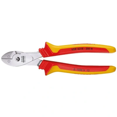 Image of GEDORE VDE Power side cutter for hard (piano) wire up to 1.4 2 mm dia., Insulated, Electric, Length 200 mm, 8316 H