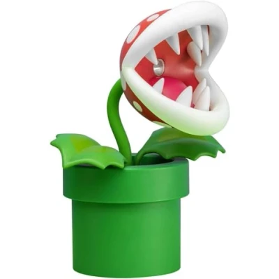 Image of Paladone Piranha Plant Posable Lamp BDP LED Light with Flexible Head for Nintendo Fans Officially Licensed Super Mario 33cm Tall USB Powered, Red, White and Green