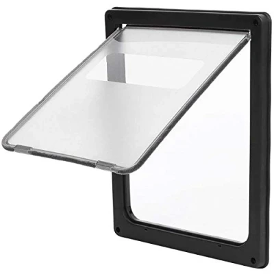 Image of ANQI Pet Dog Cat Safe Door, Large Sliding Flap Magnetic Lockable Weatherproof Exterior Gate Entry Tunnel for Door Window Wall L Black