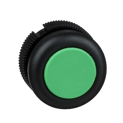Image of Schneider Electric XACA9413 Pushbutton Operator Head Green, Round For Spring Return Xac A Green Booted