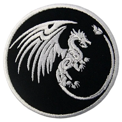 Image of Dragon Symbols of Power and Might Patch Embroidered Applique Iron On Sew Emblem
