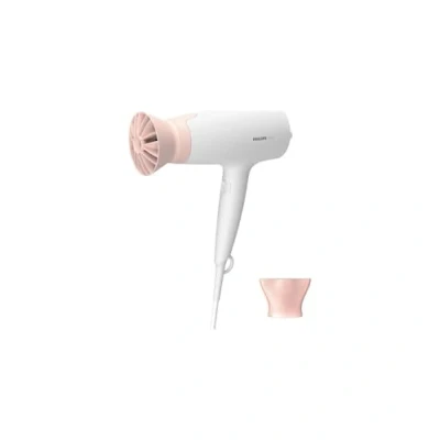 Image of Philips Fohn 3000 Series 1600 Watt 3 Heat Settings Speed Warm and Cool air 1.8 m Cord ThermoProtect Attachment Nozzle 14 mm BHD300/10