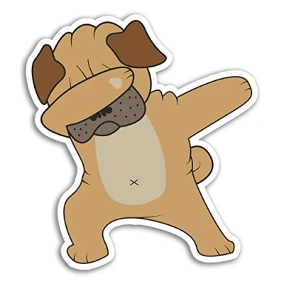 Image of 2 x 10cm Funny Dabbing Pug Dog Vinyl Stickers Sticker Laptop Luggage #18069 (10cm Tall)