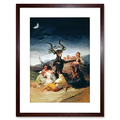 Image of Wee Blue Coo Painting Fantasy Landscape Goya Witches Sabbath Framed Wall Art Print
