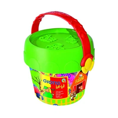 Image of GIOTTO be bè Kids Farm Modelling Dough Bucket Set for Young Children, 8 Rolls, Assorted Colours, Animal Tools, Ideal School &amp; Home