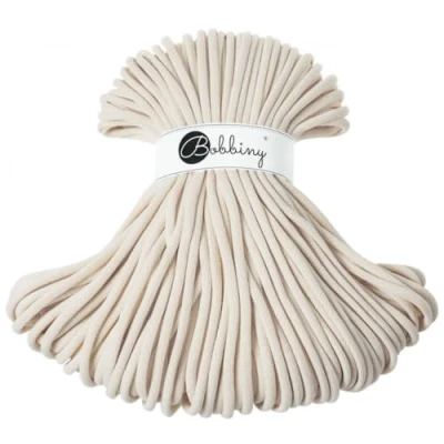 Image of Bobbiny Jumbo 9mm Braided Macrame Cord (Natural) 100m