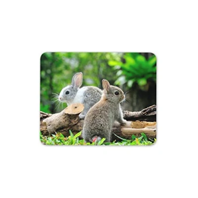 Image of Cute Bunny Rabbits Mouse Mat Pad Rabbit Animal Kids Fun Gift PC Computer #8284