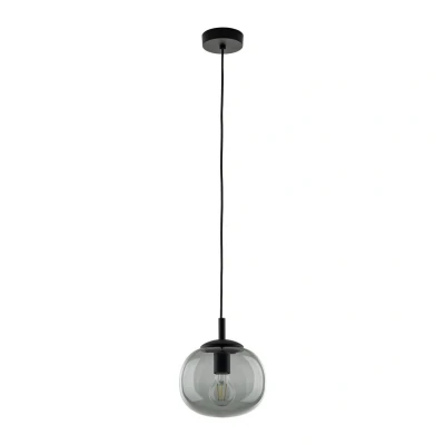 Image of TK Lighting Vibe pendant light, graphite grey transparent glass, Ø 20 cm