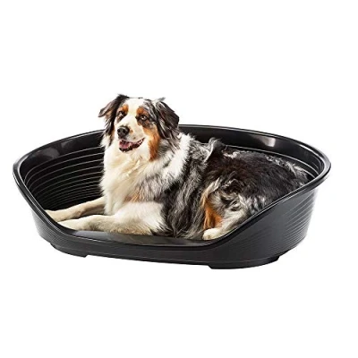 Image of Ferplast Dog Bed for Large Dogs Plastic Washable Breathable and Non slip Siesta Deluxe, 84 x 55 xh 28.5 CM, Black
