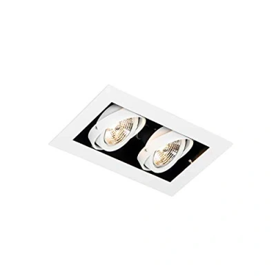 Image of Qazqa Modern Recessed Spotlight White 2 Light Adjustable Oneon 70 Suitable for LED GU10 Way Steel Living Room I Kitchen Bedroom