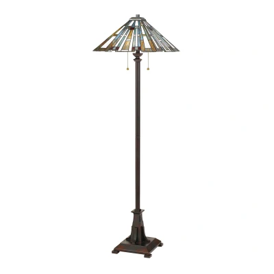 Image of Quoizel Maybeck Tiffany Floor Lamp Valiant Bronze